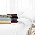 4 Pcs Sheet Set 100% Egyptian Cotton Solid Pattern 600 TC 21-25 Inch Deep Pocket Size (Queen Color White)