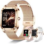 Iaret Smart Watch for Women (Call Receive Dial), Smart Watches for Android iOS Phones Smartwatch with AI Voice Control Heart Rate Sleep Monitor Pedometer Waterproof Activity Tracker, Gold