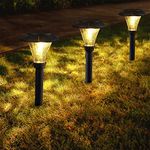 LAMTREE 6 Pack Solar Lights Outdoor, Solar Garden Lights, Solar Path Lights, Solar Stake Lights, Solar Landscape Lights Lighting for Lawn Patio Yard Pathway Walkway Driveway Sideway and Garden