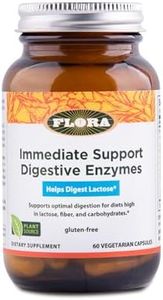 Flora - Enzyme Blend of Seven Vegetarian Enzymes, Supports Optimal Digestion of Proteins, Fast, Carbs, Fiber and Complex Sugars, Provides Relief from Lactose Intolerance, 60 Vegetarian Capsules