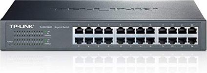 TP-Link TL-SG1024D 10/100/1000Mbps 24-Port Gigabit 13-inch Desktop/ Rackmountable Switch, 48Gbps Capacity Black