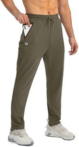 G Gradual Men's Sweatpants with Zipper Pockets Tapered Joggers for Men Athletic Pants for Workout, Jogging, Running, Z Army Green, Medium