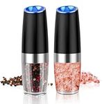 Automatic Salt and Pepper Mill Set: Electric Salt Pepper Grinder Adjustable Coarseness Salt Mill for Gravity Operated Salt Grinder Electric Salt and Pepper Shaker Auto Salt Pepper Grinder