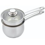 KitchenCraft Induction Bain Marie/Double Boiler Porringer, Stainless Steel Bain Marie in Gift Box, 16 cm (6.3''), Silver