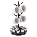 Mind Reader Single Serve Coffee Pod Organizer & Mug Tree, 12 pod and 4 Mug Capacity, Countertop, 22.9Lx22.9Wx45.1Hcm, Black