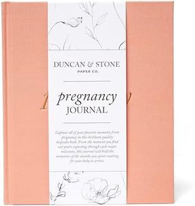 Pregnancy Journal Memory Book (120 Pages) - Pregnancy Planner w/Gold Foil Linen Cover - Flat Lay Spine Pregnancy Keepsake Book -Ideal Pregnancy Gifts