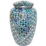 Mosaic Glass Cremation Urn - Hand M