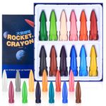 Crayons for Kids Crayons, 24 Colors Toddler Crayons, Kids Children Safe Wax Crayons, Jumbo Crayons, Non-Toxic Rocket Colouring Crayons for Kids Toddlers Baby Children Art Party Bags Fillers Crayons