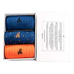 SWOLE PANDA | Luxury Bamboo Socks for Men, Orange & Blue, 3 Pack, Size 7-11