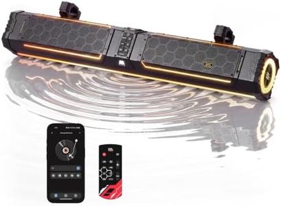 KEMIMOTO Midnight 80 Pro Gen2 Aluminum 10-Speaker UTV Sound Bar, Custom EQ | 2 Silk Tweeters, 4 Passive Radiators, IP65, Beat-Sync RGB, Remote Control, Compatible with Polaris RZR Can-Am Golf Cart