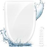 Smart Bidet Toilet Seat, Heated Toilet Seat with Dryer, Self-Clean Stainless Steel Nozzle, Soft Close Lid, Warm Water, Feminine & Child Wash, Adjustable Water Pressure, Electric Bidet, LED Nightlight