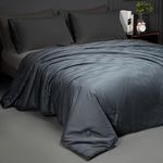 Luxury Silk Duvet King Size (104"x90", 3.6kg), Quilted Silk Comforter/Quilt Filled with Long Strand Mulberry Silk-Warm and Lightweight for All Seasons, with 100% Long Staple Cotton Cover 400TC-Grey