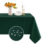 Romanstile Christmas Table cloth dark Green wipe clean,large,140x280 CM,Stain Resistant Washable Tablecloth Polyester Table Cover for festive Kitchen Dining Party Wedding New Year Decorations