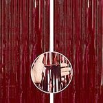 PartyWoo Retro Red Foil Curtain, 2 