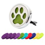 AUEAR, Dog Paws Car Essential Oil Diffuser Aromatherapy Air Freshener Car Vent Clip Lockets with 10 Felt Refill Pads