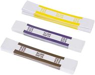 NATURALABEL 600PCS Assorted Currency Straps for Bills, Money Bands for Cash $ 1000, 2000, 5000, 200 of Each, Self Adhesive Money Band Bill Wrappers Money Paper Wraps