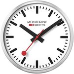 Mondaine - Wall Clock A990.CLOCK.16SBB 25cm - Official Swiss Railways Clock Red Second Hand Aluminium Casing - Dust Resistant - Watches for Men