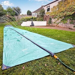 TEAM MAGNUS 31ft Slip and Slide with 500CL Inflatable Crash Pad and Adjustable Sprinklers. Heavier, 0.22mm PVC Slip and Slide for Kids Aged 8-12 (372" L x 63" W x 10" H)