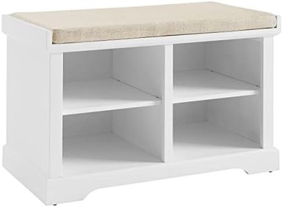 Crosley Furniture Anderson Banco di stoccaggio dell'entrata, Legno ingegnerizzato, Bianco