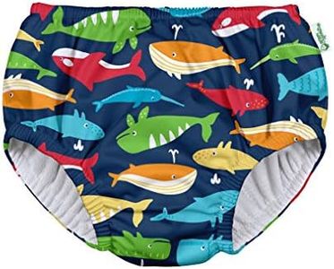 i play. by green sprouts Boys' Pull-up Reusable Absorbent Swimsuit Diaper, Navy Whale League, 6 Months