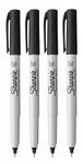 Sharpie Ultra Fine Point Permanent Marker Pens - Black Ink - Pack of 4