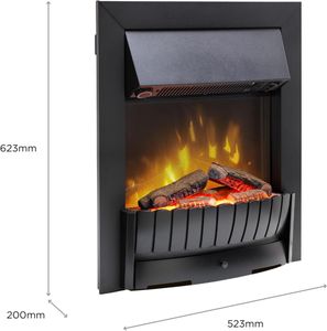 Dimplex Clement Electric Fire – Black Freestanding Heater