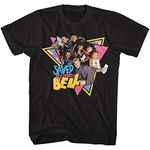 Saved By The Bell 1980's Sitcom Group Triangles Black Adult T-Shirt Tee