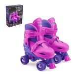Xootz Kids Quad Skates, Beginner Adjustable Roller Skates Girls, Purple