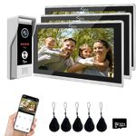 TUYA Video Doorbell Intercom(Wired), 1080P Video Doorbell Camera with 10" Touch Screen Monitor,Support Motion Detection, Multiple Unlocking Methods, 3 Indoor Monitors