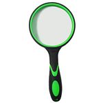 Magnifying Glass 10X, Handheld Reading Magnifier with Non-Slip Soft Rubber Handle, 75mm Magnifying Lens, Shatterproof Magnifying Mirror Reading Books, Inspection