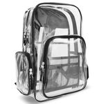 Meister All-Access Clear Backpack - Meets School & Event Security Bag Requirements - Black