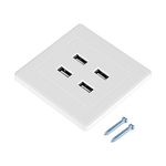 Taidda Electric Wall Mounted Power Socket, 4 USB Ports DC 5V Home Office Electric Wall Mounted Power Socket Charger Outlet