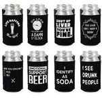 Funny Beer Party Sayings Can Coolie Can Sleeve Cooler Insulated Drink Coozies Soda Beer Hugger Coolies (Black, 16 Pk)