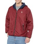 U.S. Polo Assn. Men's Standard Reversible Poly Shell to Fleece Hooded Jacket, University Red 9029, 2X