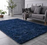 TABAYON Shaggy Navy Blue Rug, 2x3 A