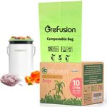 GreFusion Compostable Caddy Liners 10l x 100 Count food caddy bags Kitchen Food Waste Bags 10litre