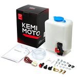 KEMIMOTO Universal Car Windshield Washer Pump Washer Fluid Reservoir Bottle Kit with Pump Jet Button Switch 12V Windshield Tank