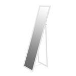 Harbour Housewares 1x White 137cm x 35.5cm Square Full-Length Mirror - Large Long Tall Free-Standing Bedroom Floor Mirrors - Metal Frame