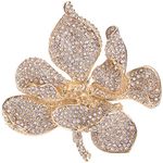 Ever Faith Orchid Bud Clear Austrian Crystal Brooch Pin for Women