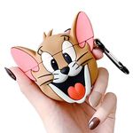 Gadgetshor Silicone Case Compatible For Headphones With Air-Pods 2 Nd&1St Generation Soft Silicone Cartoon Character Case Cover(Air-Pods Not Included)-Jerry,Multi