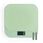Salter British Bakes Digital Kitchen Scale – 10kg Capacity Baking Scale, Measure Liquids, Waterproof/Washable, Add & Weigh Tare Function, Tempered Glass Platform, 1g Precision, Backlit Display, Green