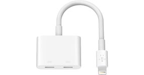 Belkin Rockstar Lightning Audio + Charge - Lightning Cable & iPhone Charger Adapter - Audio Phone Charger - Compatible W/ iPhone 14, iPhone 13, iPhone 12 & All Models W/ Lightning Port