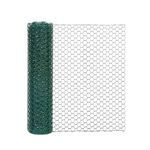 Atoke Chicken Wire 40cmx5M | 25mm Holes,Galvanized Hexagonal Wire Mesh Fencing for Crafts Garden Poultry,Metal Hardware Cloth Netting for Chicken Dog Rabbit,Green