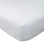 HOMESCAPES Luxury Flannelette White Brushed Cotton Fitted Sheet, Heavy weight 160gsm 100% Cotton, King