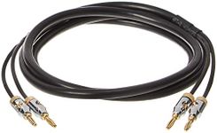 Amazon Basics Banana Plug 16AWG Speaker Cable Wire, CL2 Rated with Gold-Plated Banana Tip Plugs (4mm), 99.9% Oxygen-Free, 1.83 m, Gold & Black