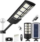 Xmart Solar Street Lights Outdoor Waterproof 60000LM 588 Upgraded LEDs Solar Parking Lot Lights Dusk to Dawn Solar Motion Flood Light Wide Angle Sensor and Remote Control for Area Pole Lighting Yard