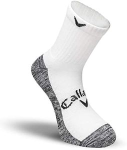 Callaway Men's s Optidri-mid Sports Socks, White, L