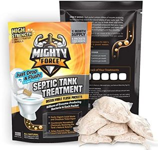 Septic Tank Treatment Packets - 6 Months Supply (6 Dissolvable Flush Packs) - Billions of Active Bacteria - Just Drop, Flush, Repeat