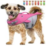 VIVAGLORY Dog Life Vest for Small & Medium Dogs, Easy on & off Sports Style Dog Life Jacket with Adjustable Nylon Straps, Pink