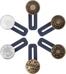 DURGDAS 6 Pieces Pants Waist Extender Metal Buttons Adjustable Retractable Button Waist Extenders Waistband Expander Elastic Neck Extender for Jeans, Skirts, Pants, Men and Women (Extender Button)